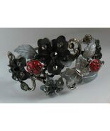 Enamel Flower/Ladybug/Rhinestone Cuff Bracelet - $17.82