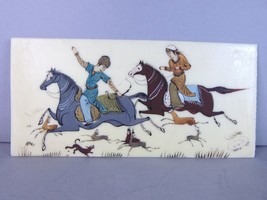 Vintage Decorative Signed Persian Indian Mughal Hand Painted Hunt Scene ... - $79.20