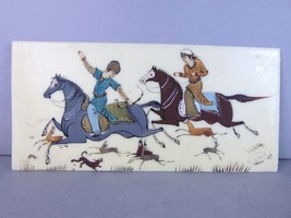 Vintage Decorative Signed Persian Indian Mughal Hand Painted Hunt Scene ... - $1,507.68 MXN