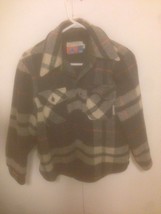 vintage 70s SEARS PUT ON SHOP PLAID HEAVY WOOL JACKET SHIRT size 20 ches... - $68.30