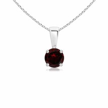 ANGARA 0.33Ct Classic Round Garnet Solitaire Pendant in Sterling Silver (A, 4mm) - £98.65 GBP