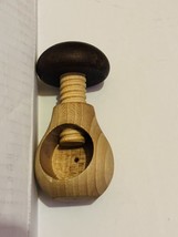 Nutcracker Mushroom Hand Carved Wooden Device Cracking Nut Screw Cap Cra... - $18.29