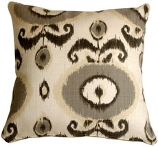 Bold Gray Ikat 20x20 Decorative Pillow, with Polyfill Insert - £55.04 GBP
