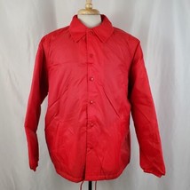 Vintage Sportsmaster Jacket Men&#39;s XL Red Nylon Snap Pile Lined Deadstock... - $44.99