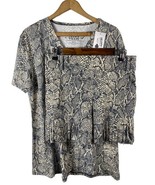 2 Piece Set XL Shorts Crazy Train Snake Animal Print Womens Top &amp; Shorts... - $53.73 CAD
