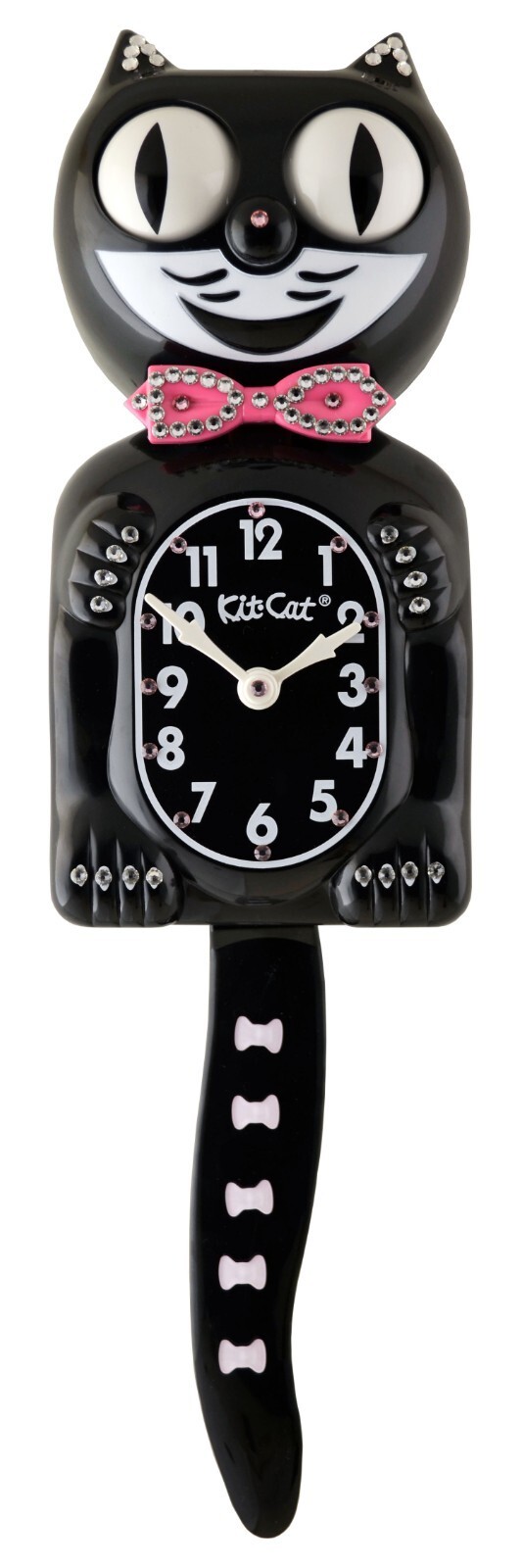 Limited Hot Pink Bow/Tail Pin Kit-Cat Klock Swarovski Crystals Jeweled C... - $159.95