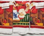 3 Same Polycotton Waffle Tea Towels (15&quot;x25&quot;) CHRISTMAS,SANTA &amp; NUTCRACK... - $13.85