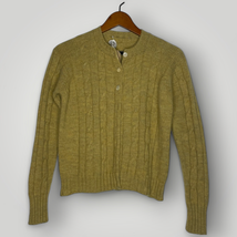 Vintage Evan Picone 100% Wool Cardigan Sweater 1960s Brown Button Front Small - £34.05 GBP