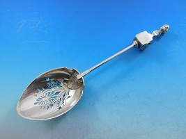 Bust by Gorham Sterling Silver Ice Spoon Brite-Cut Lotus with 2 Medallions 9" - £1,352.43 GBP