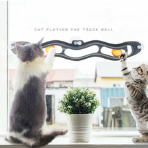 Pet Cat Funny Ball Toy Sucker Windows Cat Toy Play Pipe With Balls Cat Toy - £19.94 GBP
