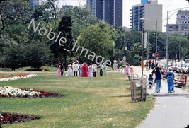 1976 Wedding Bridal Party Fashion in Lincoln Park Chicago Ektachrome 35mm Slide - £2.73 GBP