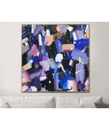 Extra Large Original Blue Modern Purple Paintings On Canvas | SUITABLE E... - £1,470.69 GBP