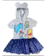 Disney 100 Girls Hooded Dress with Blue Tulle Skirt Size L 10-12 - $213.11 MXN