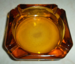 Vintage TOPAZ Color Solid Glass Collectible Ashtray Made In France - $335.51 MXN