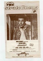TWA Strato Cinema Flyer Walt Disney Presents Glenn Ford as Smith 1968 - $11.88