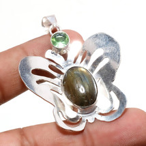 Blue Fire Labradorite Green Amethyst Gemstone Pendant Jewelry 2.20&quot; SA 808 - £3.98 GBP