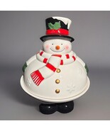 Large Cool Snowman Holiday Cookie/Cake Tray With Lid - 2 Piece - $29.70