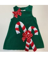 Bonnie Jean Toddler GirlS Christmas Candy Cane Corduroy Jumper Dress Gre... - $20.51 CAD