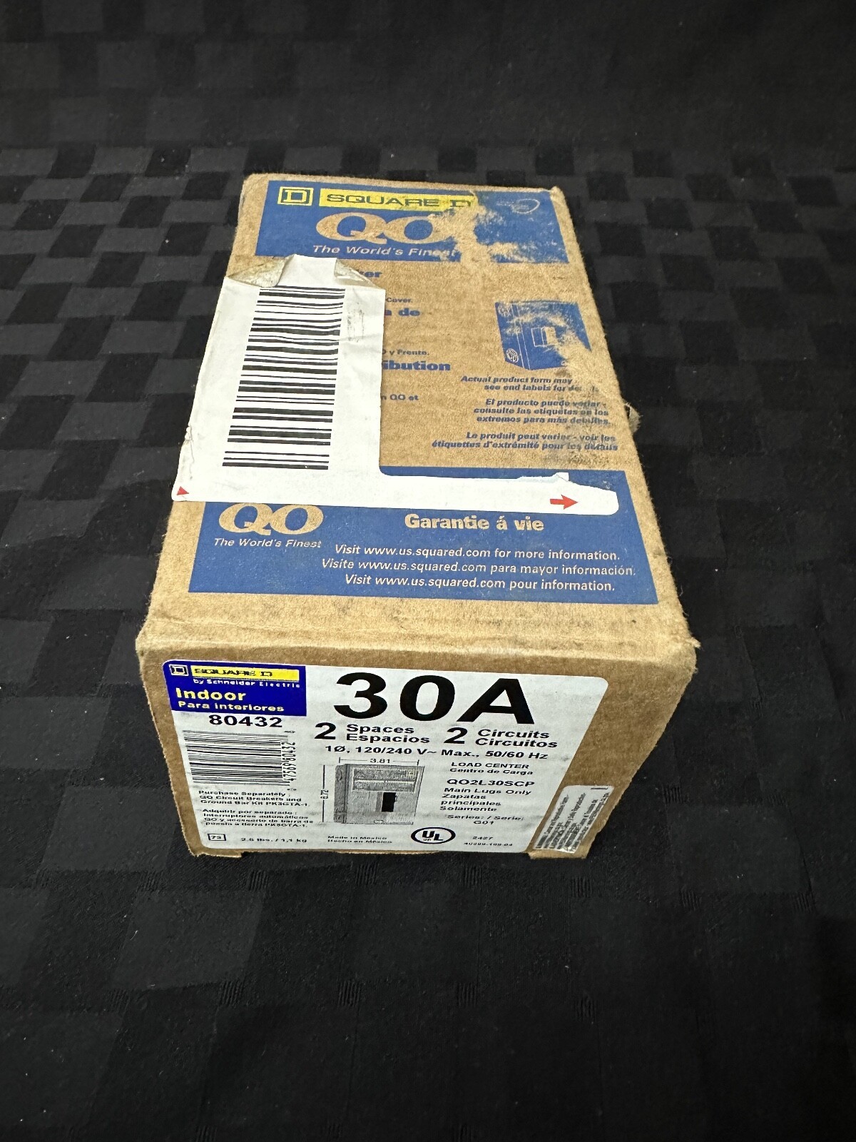 Square D QO2L30SCP 30A 2-Space Indoor Load Center Panel – Open Box New - $19.79