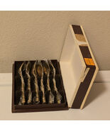 Vintage Bamboo Design Nickel Brass Gold Tone Demitasse Spoons Thailand B... - $87.99 CAD