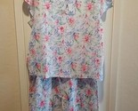 Tommy Bahama Womens 2 Pc Pajama Set Sz XL Cotton Blend Floral Spring Sum... - $33.66