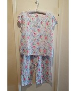 Tommy Bahama Womens 2 Pc Pajama Set Sz XL Cotton Blend Floral Spring Sum... - £26.40 GBP