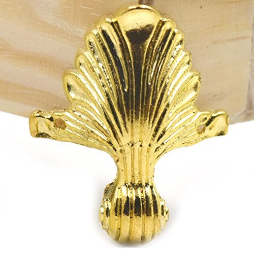 Bluemoona 10 Pcs - Jewelry Chest Box Wood Decorative Feet Leg Desk Corner Protec