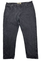 Wrangler Men Size 44x32 (Measure 42x32) Black Straight Denim Jeans - £13.02 GBP