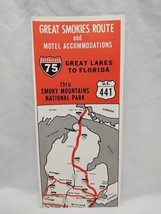 1965Great Smokies Route And Motel Accommodations Great Lakes To Florida ... - $24.74