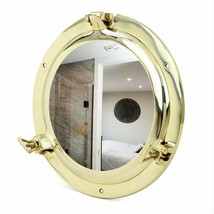 10&quot; Solid Brass Porthole Mirror  Pirate&#39;s Nautical Ship&#39;s Porthole Style  - £55.39 GBP