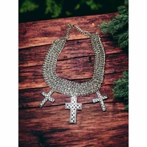 High end triple chain triple cross necklace - £54.61 GBP