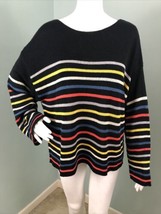 NWT Women&#39;s For the Republic Black Striped Pullover Sweater Sz XL - £16.50 GBP