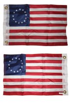 AES 12x18 Betsy Ross 2ply Double Sided 12&quot;x18&quot; Flag Grommets House Banner Double - £11.89 GBP