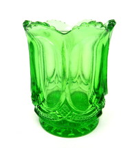 Emerald Green Cut Glass Toothpick Holder Vase Matches 2 in Vintage US Seller - £30.45 GBP