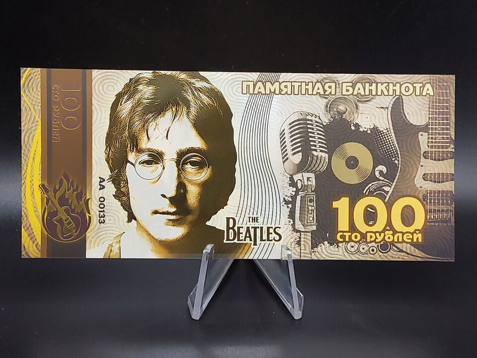 Primary image for The Beatles commemorative polymer Banknote, nice design, scarce, Fantasy, UNC