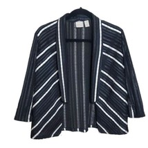 Chico&#39;s COLLECTION 0(4) Small Aurora Strip Jacket Black White Crop Jacket - £23.97 GBP