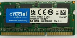 8GB DDR3L-1600 Sodimm 1.35v CT102464BF160B Portable Crucial Neuf PC3L 12800 - £44.96 GBP