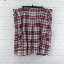 Nautica Jeans Co Shorts Mens 46 Red Plaid Cargo Cotton Casual Vintage  - £19.91 GBP