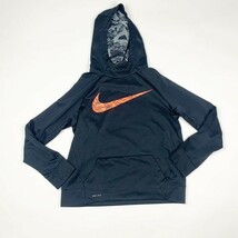 Nike Boys Hoodie Dri-Fit Black Orange Logo XL Long Sleeve Front Pocket P... - $10.65
