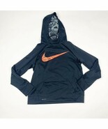 Nike Boys Hoodie Dri-Fit Black Orange Logo XL Long Sleeve Front Pocket P... - $195.30 MXN