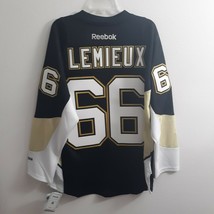 REEBOK NHL PITTSBURGH PENGUINS MARIO LEMIEUX BLACK PREMIER JERSEY SIZE L... - $117.80
