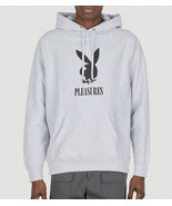 NWOT Pleasures Now x Playboy Play Pullover Hooded Sweatshirt Grey Size M - £40.66 GBP