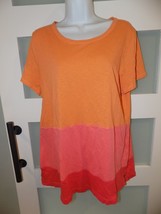 J. Jill Color Blocked Short Sleeve Slub Tee Multi Colored Size L Women&#39;s - £15.31 GBP