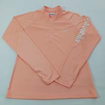 Columbia FL2404 Omni-Shade Men&#39;s 1/4 Zip Pullover Peach Long Sleeve Shirt Size S - $19.79