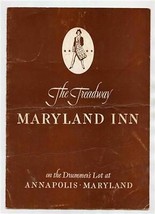 Maryland Inn Menu Cover &amp; Insert Annapolis Maryland Treadway Inn 1950&#39;s - £13.99 GBP