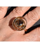 Danish Modernist Kinetic 14k Gold Smoky Quartz Ring Jens Christian Thejl... - $1,794.99