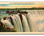 Terrapin Point from Goat Isle Niagara Falls New York NY UNP Linen Postca... - $2.32