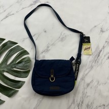 Travelon Courier Collection Saddle Crossbody Purse Bag New Navy Blue Anti Theft - £30.37 GBP