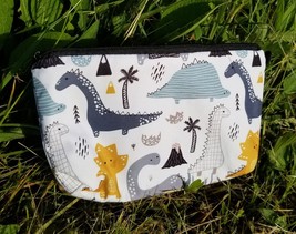 MAKE UP POUCH, Floral Makeup Bag, Cosmetic Zip Bag, Toiletry Bag Women, Dinosaur - £11.99 GBP