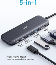 Anker 332 USB-C Hub Adapter 5-in-1 4K HDMI Display 85W Charge for MacBook/Laptop - $43.69
